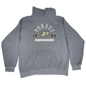 Main Gate Purdue Boilermakers Hoodie Gray 1869‎ No Size Tag Pocket Flaw